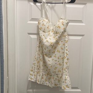 City Studio Floral Midi Dress - White and Yellow